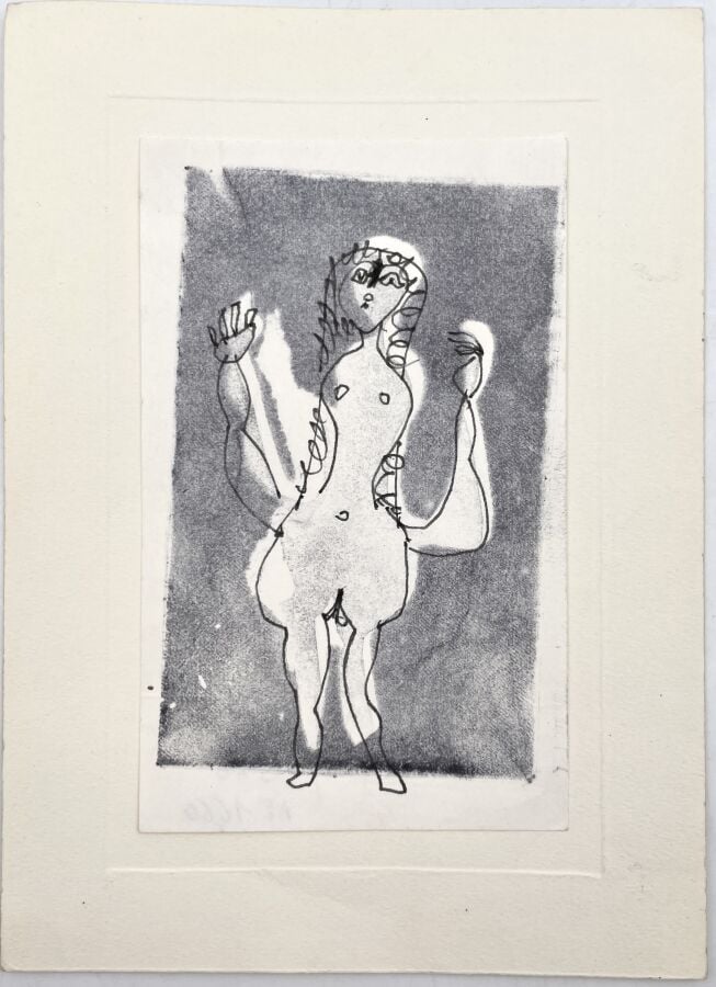 SLAVKO KOPAČ (1913-1995) - Angoisse 1959, stylo bille sur papier, signée et dat…