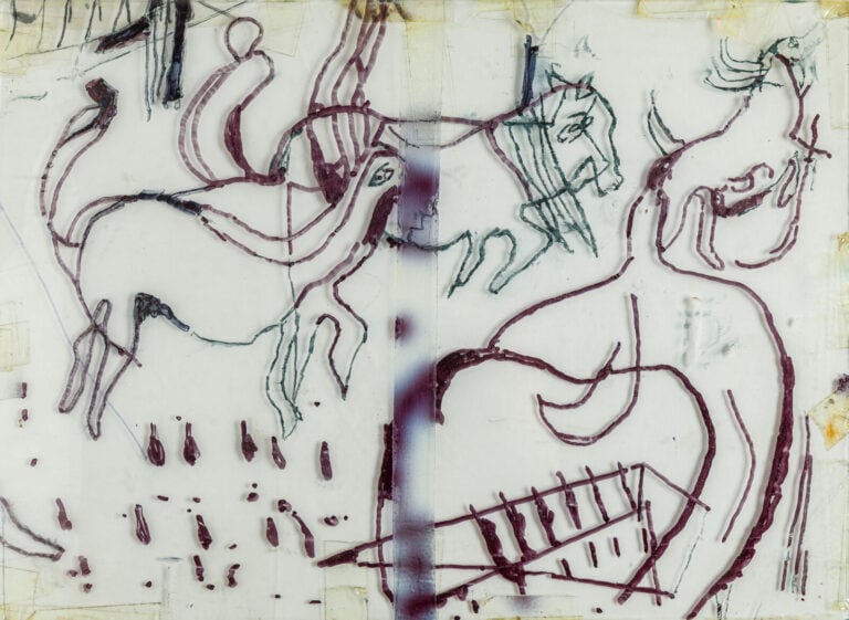 SLAVKO KOPAČ (1913-1995) - Animaux - Encre sur film plastique transparent fixé…