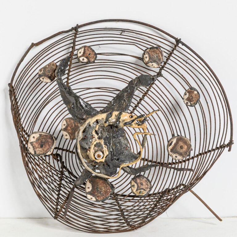 SLAVKO KOPAČ (1913-1995) - Araignée ou pieuvre - Collage, céramique émaillée, p…