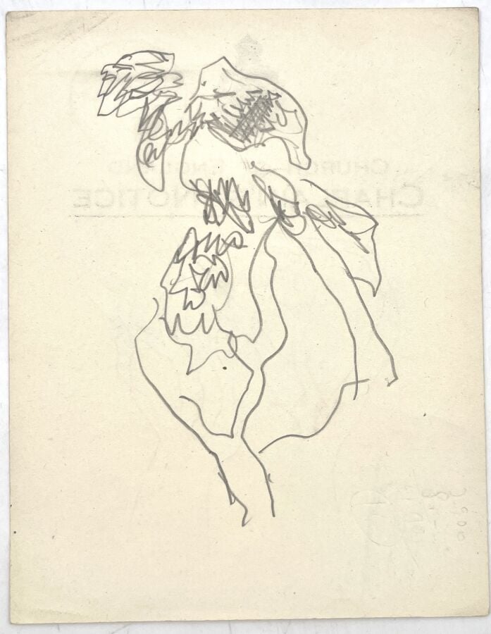 SLAVKO KOPAČ (1913-1995) - Arbres, crayon sur papier, au dos: arbre et chèvre,…