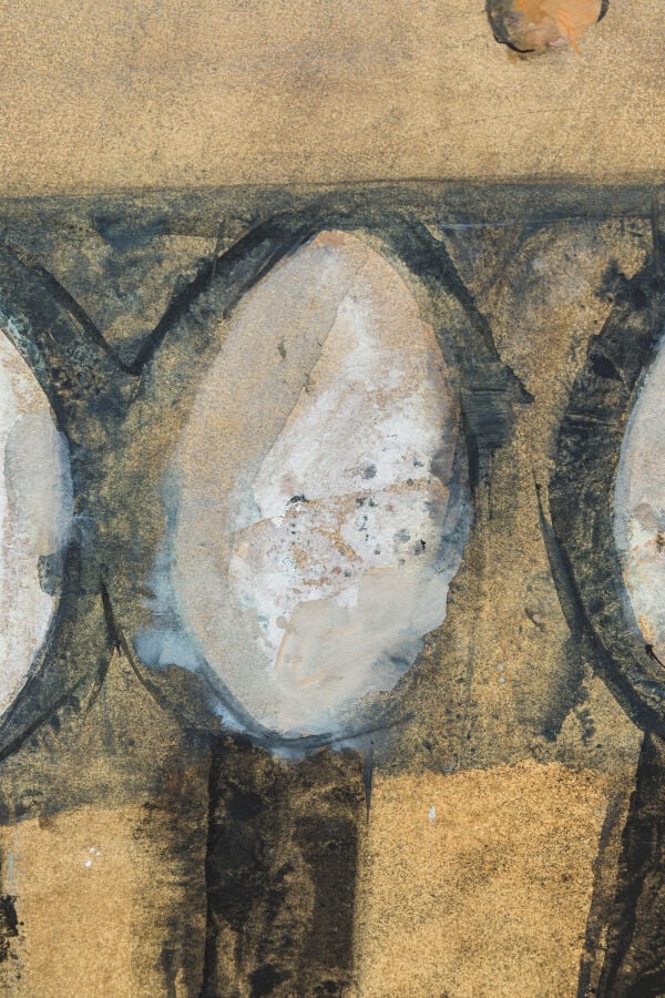 SLAVKO KOPAČ (1913-1995) - Arbres et oiseaux, 1963 - Gouache sur papier maroufl…
