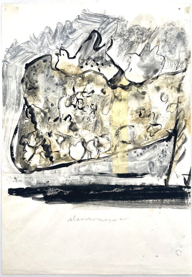 SLAVKO KOPAČ (1913-1995) - Buste de femme de profil, encre sur papier, cachet d…
