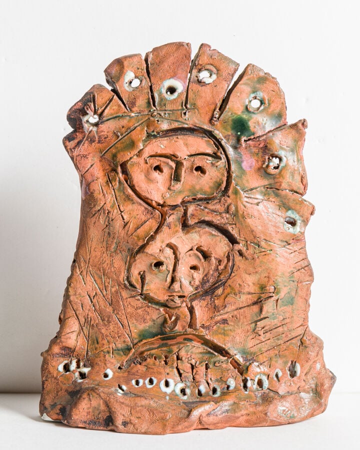 SLAVKO KOPAČ (1913-1995) - Chefs indiens, circa 1950/60 - Terre cuite émaillée,…