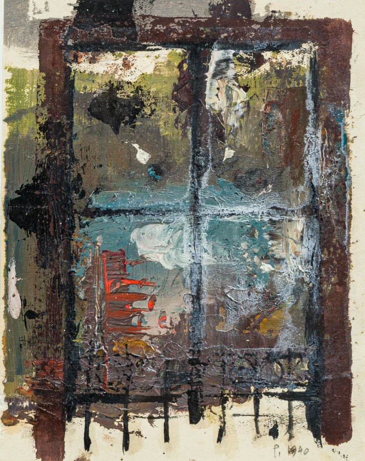 SLAVKO KOPAČ (1913-1995) - Cheminée et mage, 1939-1940 - Huile sur papier, situ…