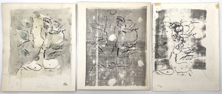 SLAVKO KOPAČ (1913-1995) - Composition ,3 estampes, cachet du monogramme au dos…