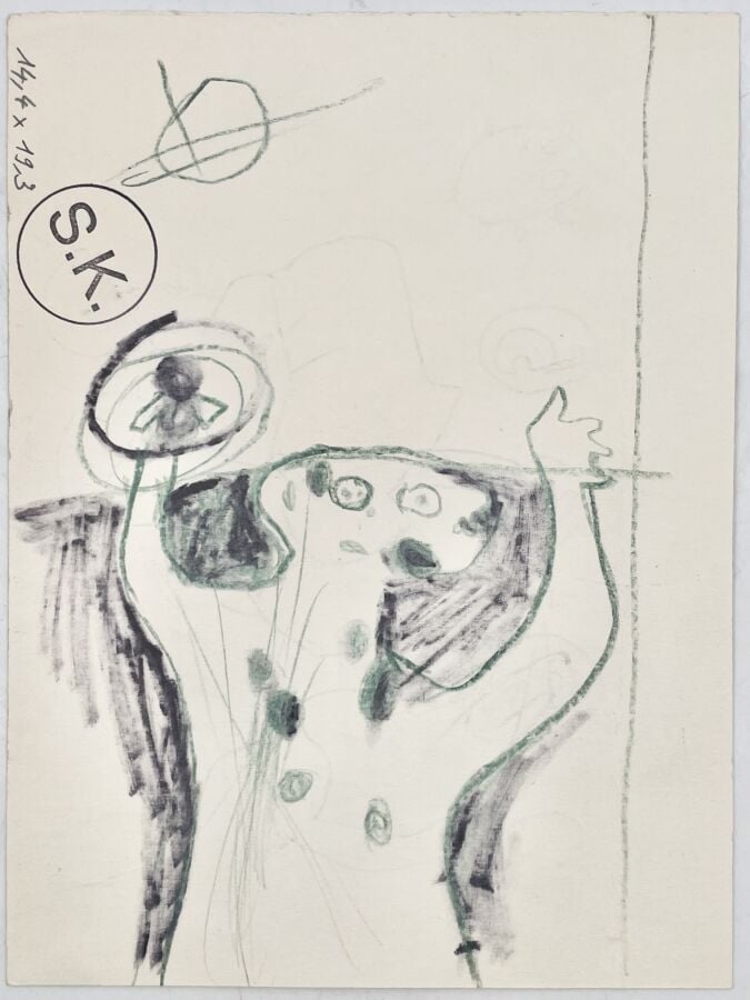 SLAVKO KOPAČ (1913-1995) - Composition à l'oiseau, 1966 encre sur papier, datée…