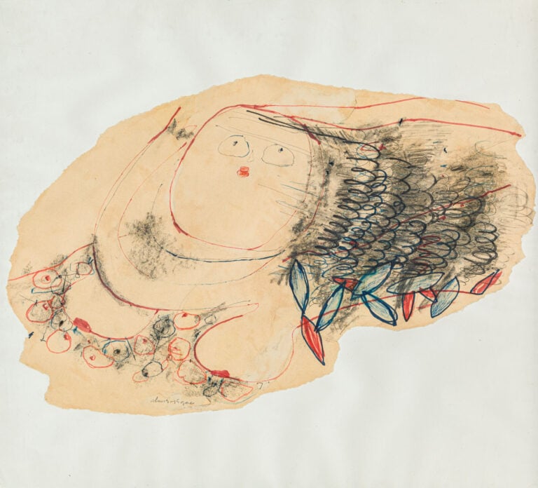 SLAVKO KOPAČ (1913-1995) - Composition à la femme - Encre, crayon de couleurs e…