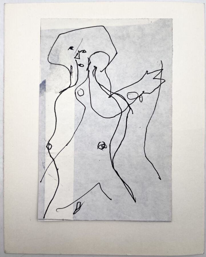SLAVKO KOPAČ (1913-1995) - Composition animé, stylo bille sur papier de soie, p…