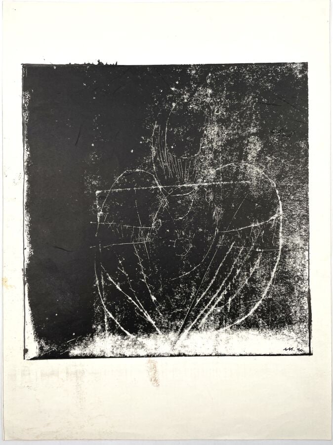 SLAVKO KOPAČ (1913-1995) - Composition, encre et feutre sur papier, cachet « Sl…