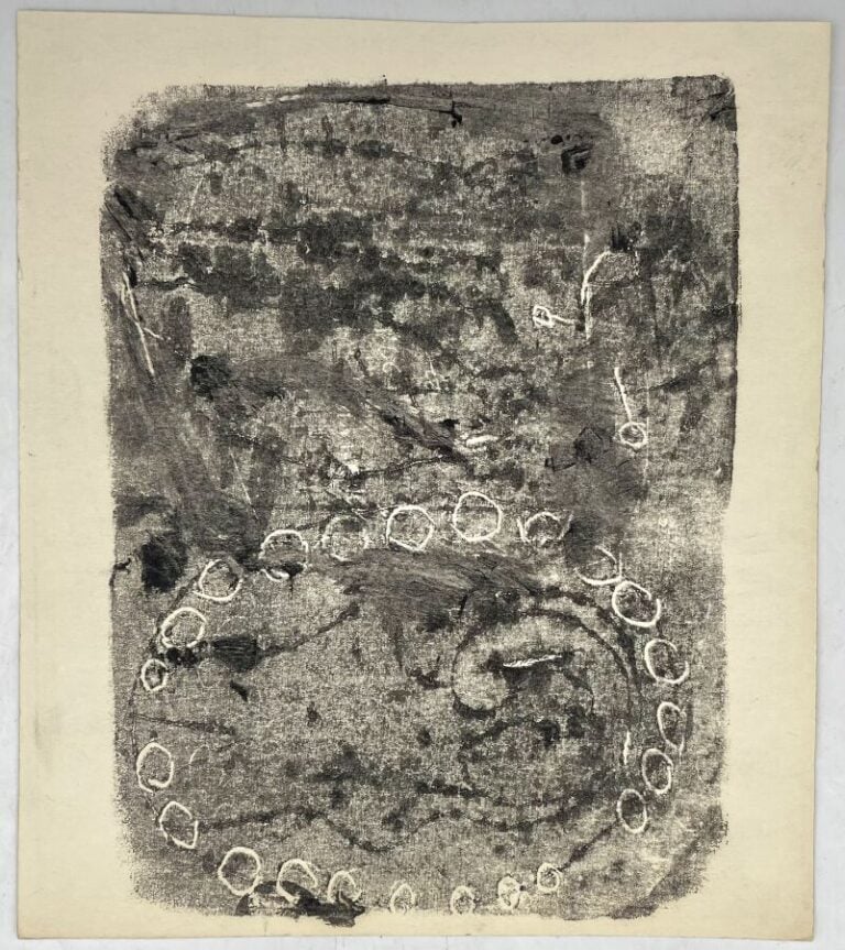 SLAVKO KOPAČ (1913-1995) - Composition, frottage de crayon sur papier, cachet d…