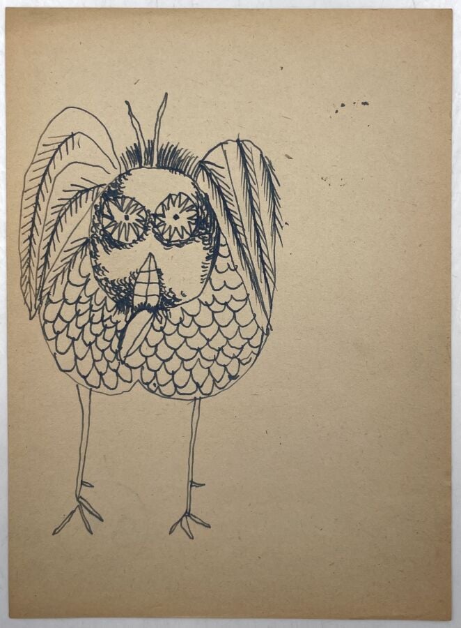 SLAVKO KOPAČ (1913-1995) - Composition, stylo bille sur papier, cachet du monog…