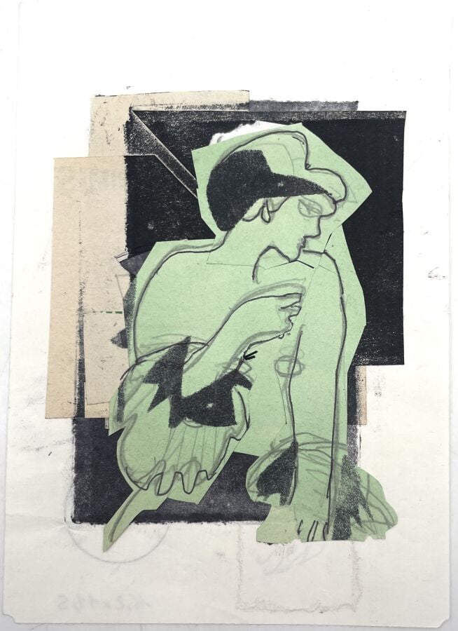 SLAVKO KOPAČ (1913-1995) - Composition, stylo bille sur papier, cachet du monog…