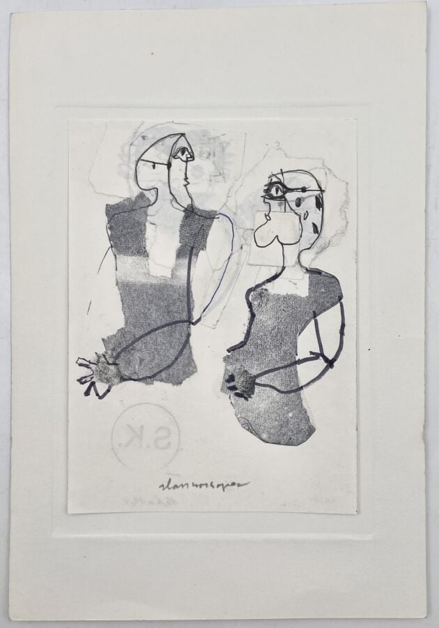 SLAVKO KOPAČ (1913-1995) - Composition, stylo bille sur papier imprimé au dos,…