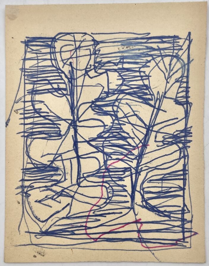 SLAVKO KOPAČ (1913-1995) - Composition, stylo bille sur papier imprimé au dos,…