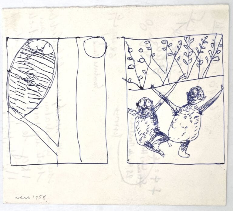 SLAVKO KOPAČ (1913-1995) - Compositions animées, 2 dessins, crayon fusain et st…