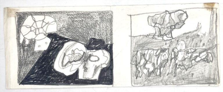 SLAVKO KOPAČ (1913-1995) - Compositions animées, 2 dessins, crayon fusain et st…