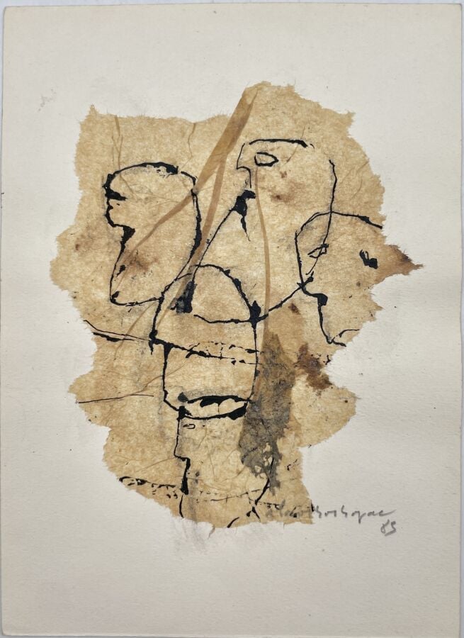 SLAVKO KOPAČ (1913-1995) - Compositions aux 5 têtes, 1983, encre sur papier de…