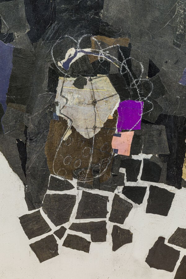 SLAVKO KOPAČ (1913-1995) - Cortège de masques, 1984 - Peinture vinylique, fusai…