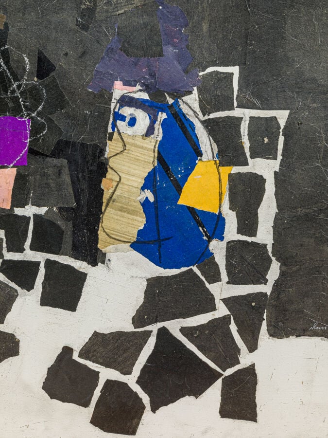 SLAVKO KOPAČ (1913-1995) - Cortège de masques, 1984 - Peinture vinylique, fusai…