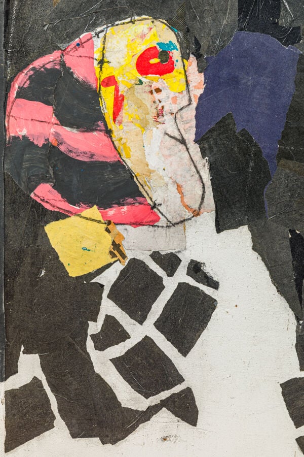 SLAVKO KOPAČ (1913-1995) - Cortège de masques, 1984 - Peinture vinylique, fusai…