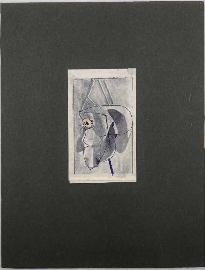 SLAVKO KOPAČ (1913-1995) - Couple, 1947, gouache, encre sur papier imprimé au d…