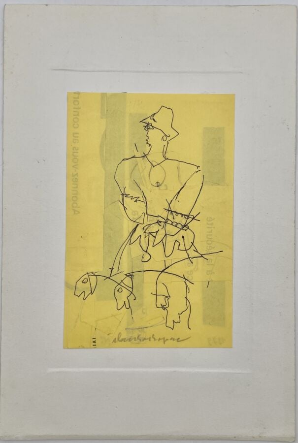 SLAVKO KOPAČ (1913-1995) - Couple, 1961, encre, stylo bille et papier découpé,…