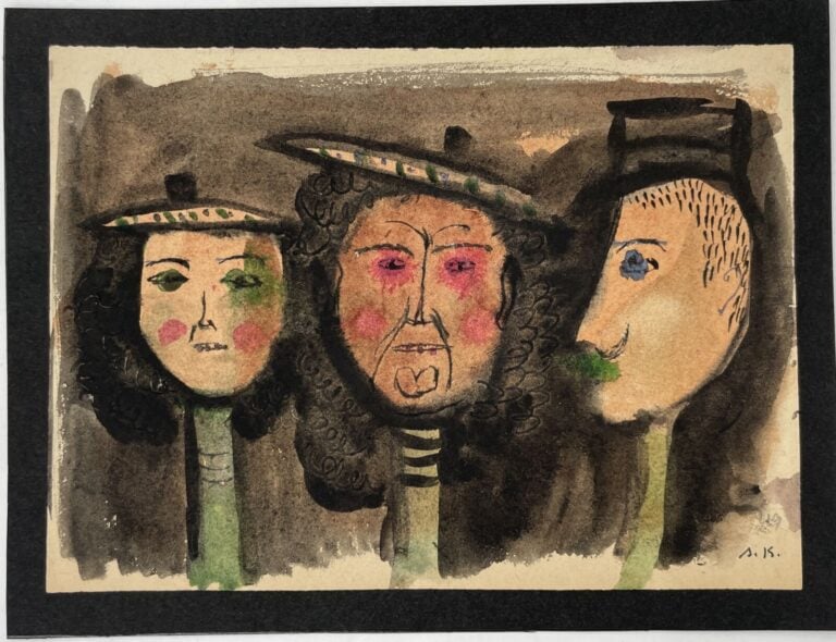SLAVKO KOPAČ (1913-1995) - Couple, encre sur morceau de papier, cachet « Slavko…