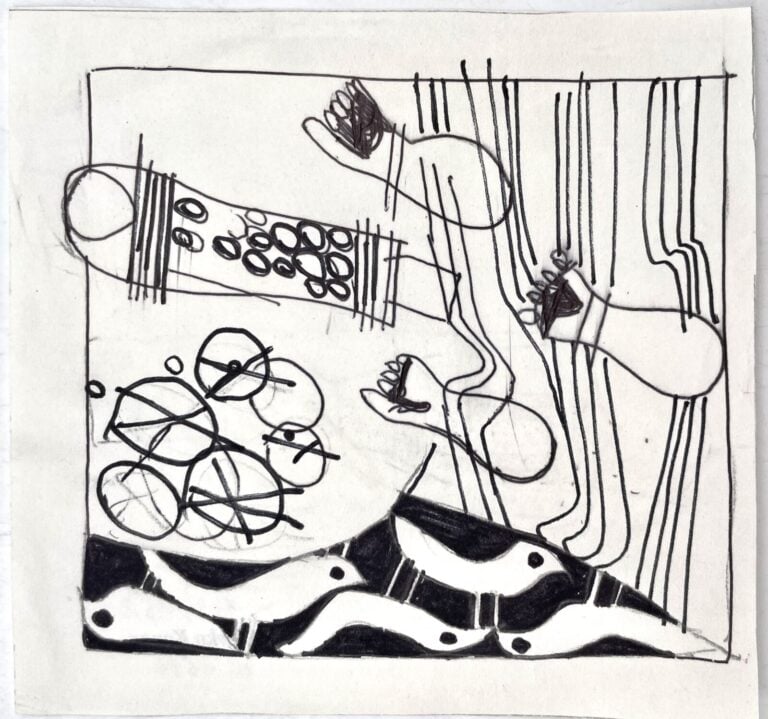 SLAVKO KOPAČ (1913-1995) - Couple sous un arbre, stylo bille, encre et papier d…