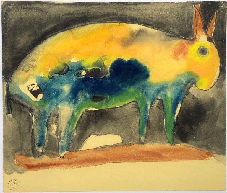 SLAVKO KOPAČ (1913-1995) - En partant de l'école…,encre sur morceau de papier,…