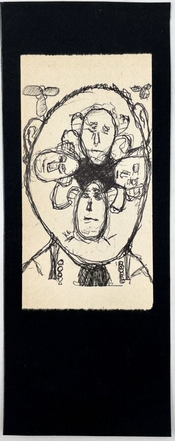 SLAVKO KOPAČ (1913-1995) - Femme au collier, 1988, stylo bille et papier découp…