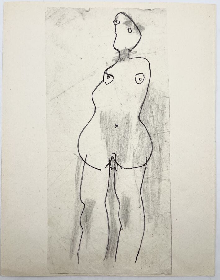 SLAVKO KOPAČ (1913-1995) - Femme au collier, 1988, stylo bille et papier découp…