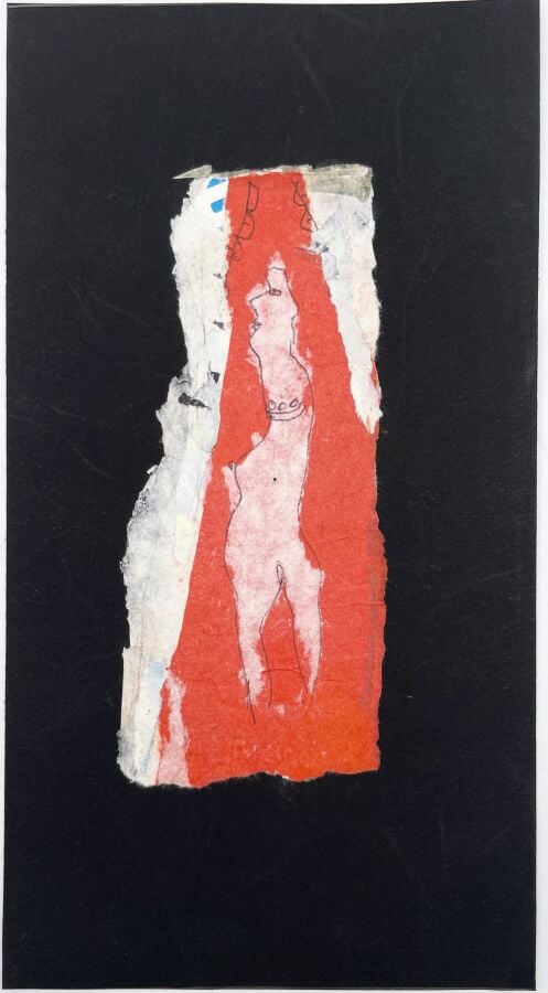 SLAVKO KOPAČ (1913-1995) - Femme au collier, 1988, stylo bille et papier découp…