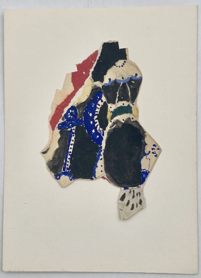 SLAVKO KOPAČ (1913-1995) - Femme de profil, stylo bille, collage et technique m…