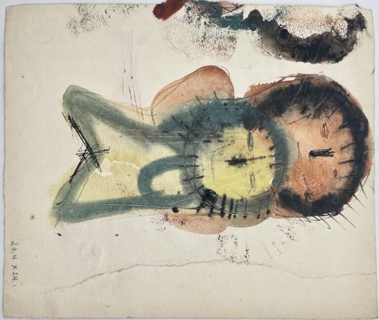 SLAVKO KOPAČ (1913-1995) - Femme de profil, stylo bille, collage et technique m…