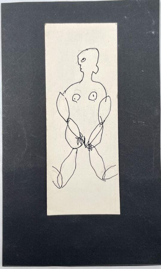 SLAVKO KOPAČ (1913-1995) - Femme debout, encre sur carton fin, cachet « Slavko…