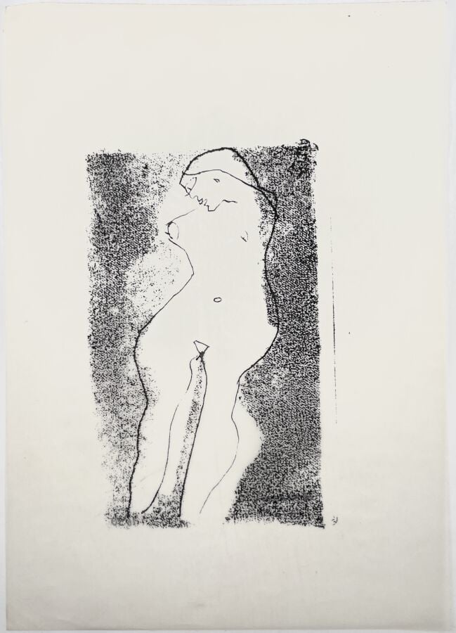 SLAVKO KOPAČ (1913-1995) - Femme et homme, technique mixte, crayon et arrachage…