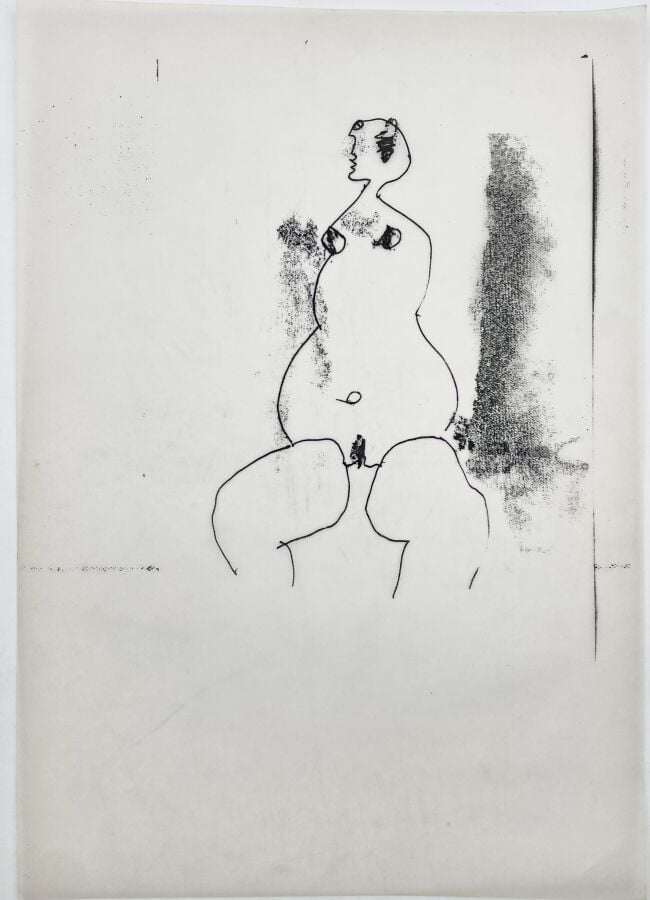 SLAVKO KOPAČ (1913-1995) - Femme et homme, technique mixte, crayon et arrachage…