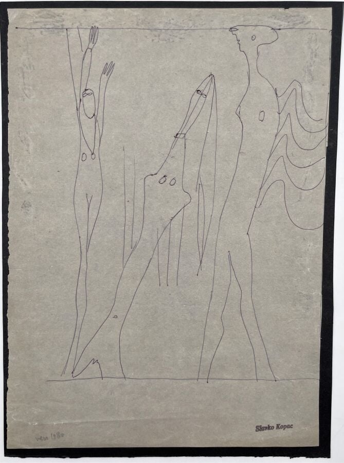 SLAVKO KOPAČ (1913-1995) - Groupe de femmes, circa 1980, stylo bille sur papier…