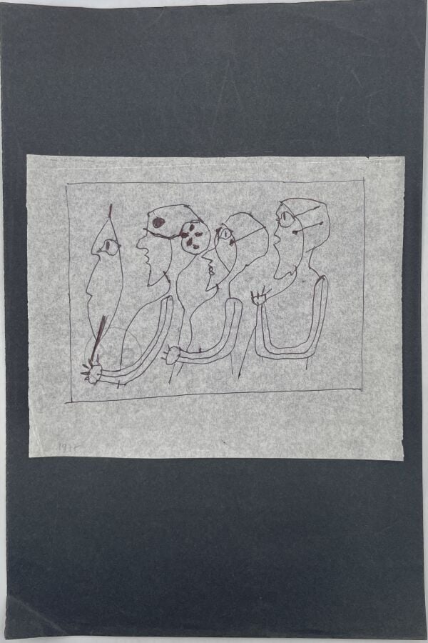 SLAVKO KOPAČ (1913-1995) - Groupe de personnages, 1977, stylo sur papier, daté…
