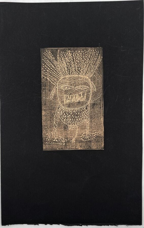 SLAVKO KOPAČ (1913-1995) - Groupe de tête, encre sur papier cristal scotché sur…