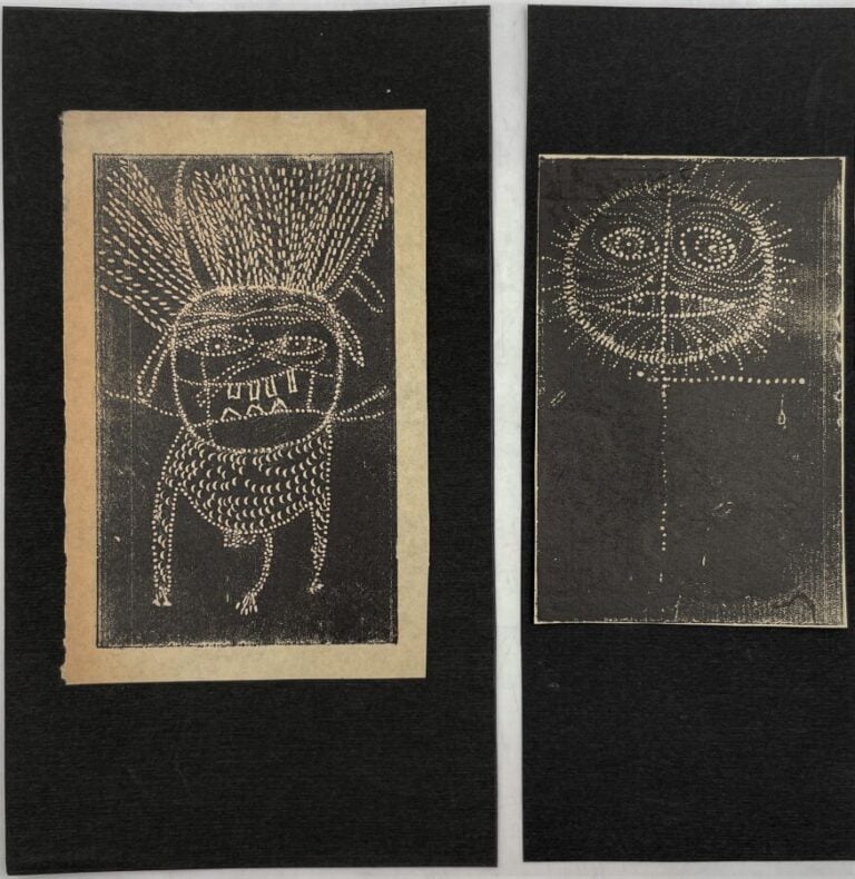 SLAVKO KOPAČ (1913-1995) - Groupe de tête, encre sur papier cristal scotché sur…
