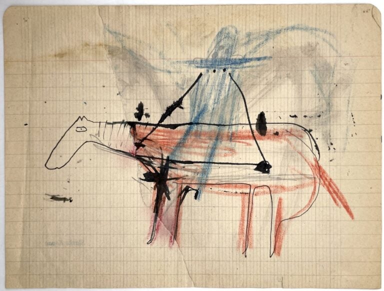 SLAVKO KOPAČ (1913-1995) - Homme à la pipe et au parapluie, 1948-1949, encre su…