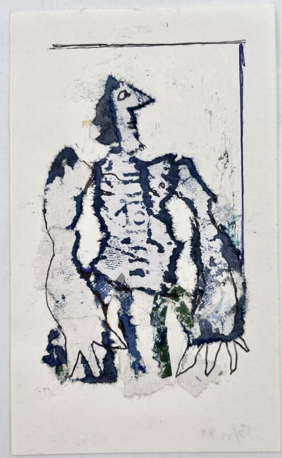 SLAVKO KOPAČ (1913-1995) - Homme de profil, encre, stylo bille sur papier, au d…