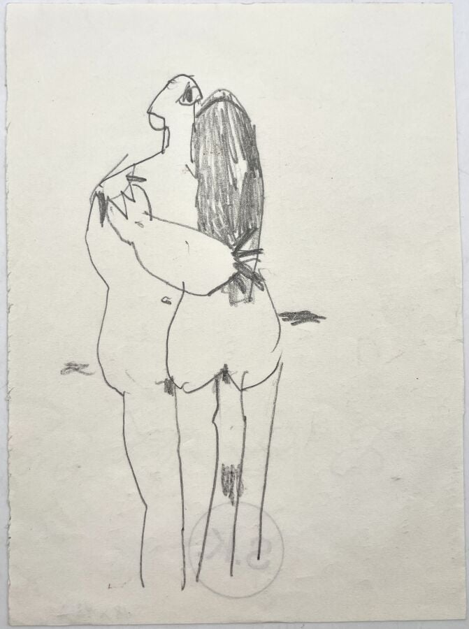 SLAVKO KOPAČ (1913-1995) - Homme de profil, octobre 1984, technique mixte et go…