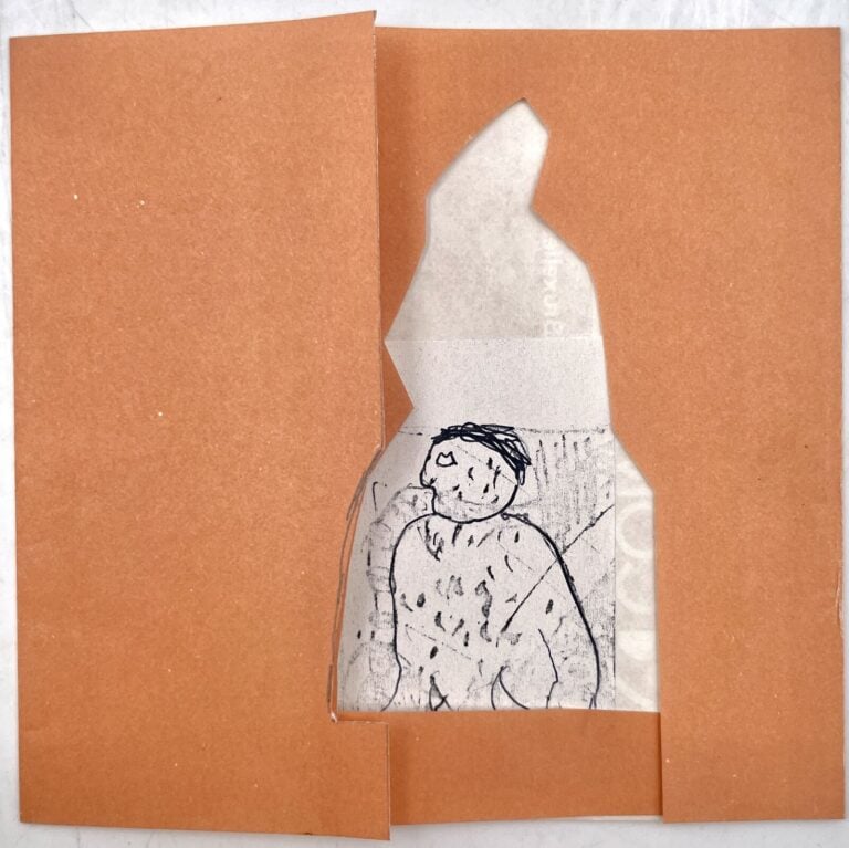 SLAVKO KOPAČ (1913-1995) - Homme en buste, stylo bille sur morceau de papier dé…