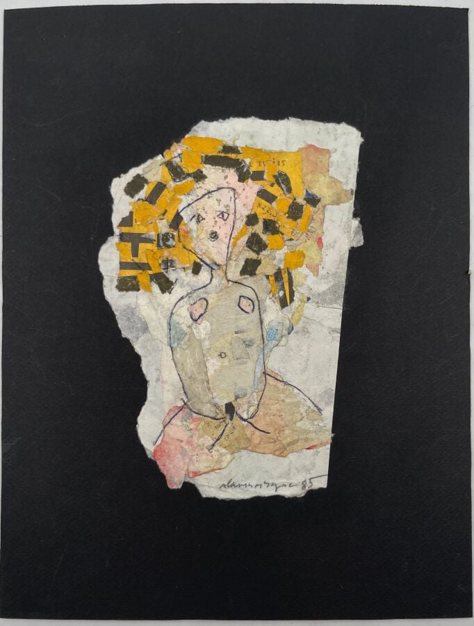 SLAVKO KOPAČ (1913-1995) - Lion(?), 1978, encre et crayon rose sur papier, part…