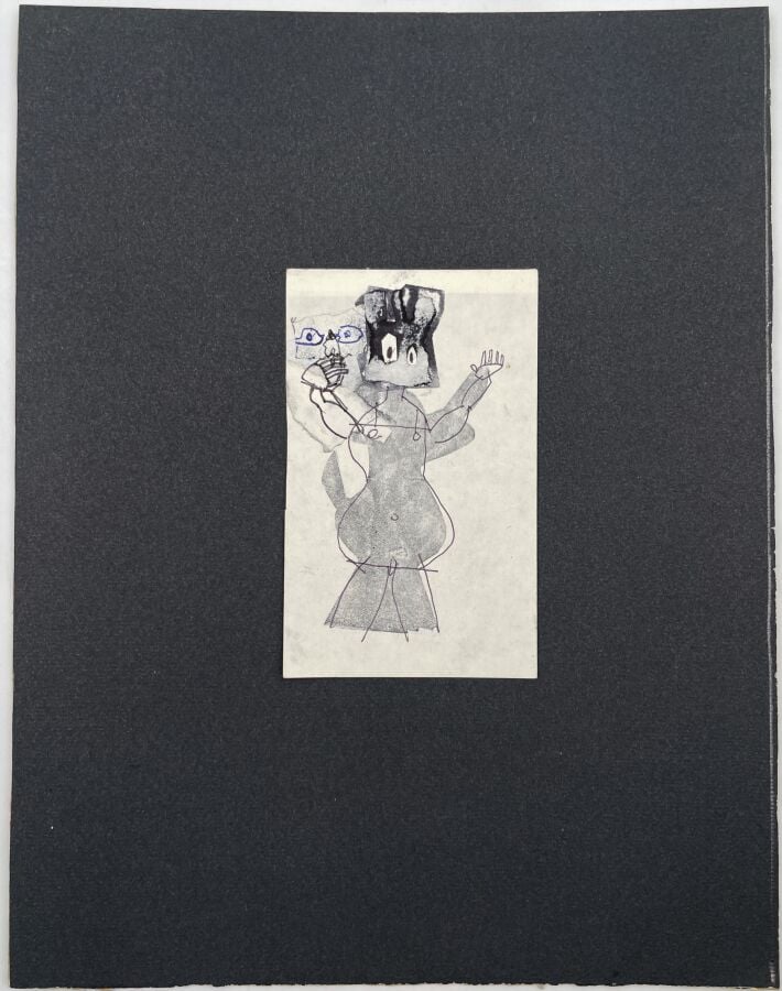 SLAVKO KOPAČ (1913-1995) - Lion(?), 1978, encre et crayon rose sur papier, part…