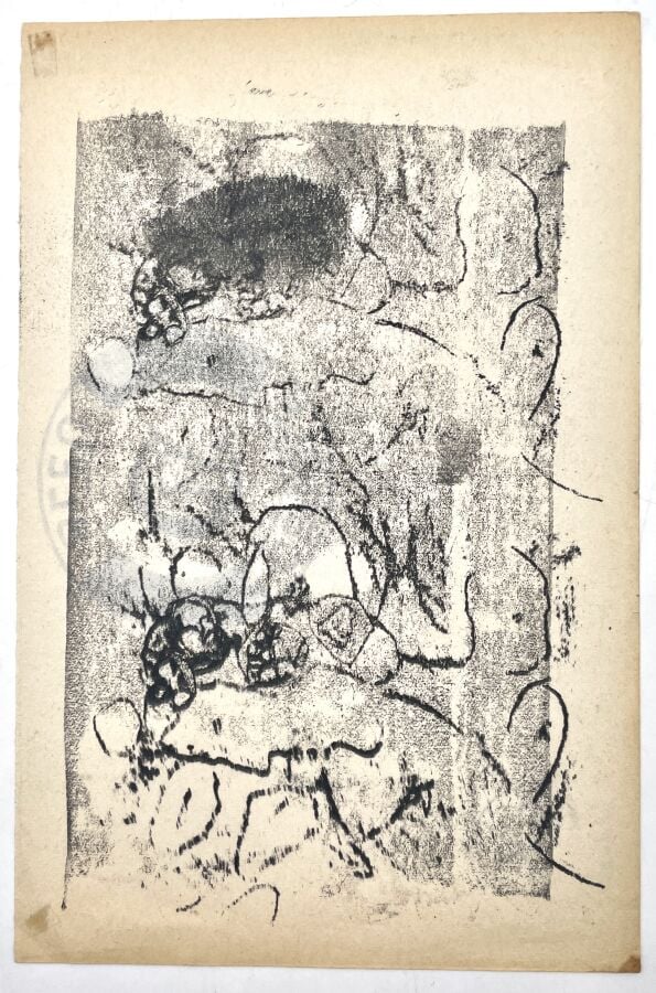 SLAVKO KOPAČ (1913-1995) - Lion(?), 1978, encre et crayon rose sur papier, part…