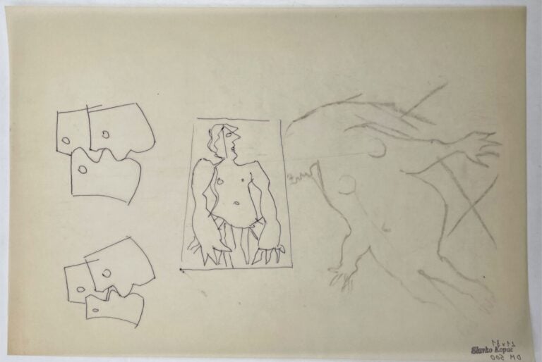 SLAVKO KOPAČ (1913-1995) - Nature morte, gouache et encre sur papier, annotatio…