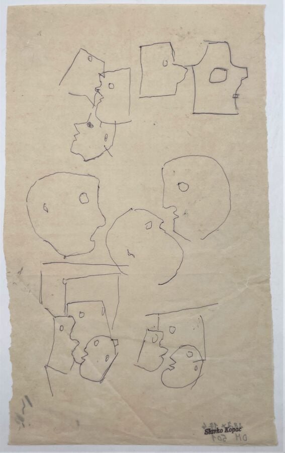 SLAVKO KOPAČ (1913-1995) - Nature morte, gouache et encre sur papier, annotatio…